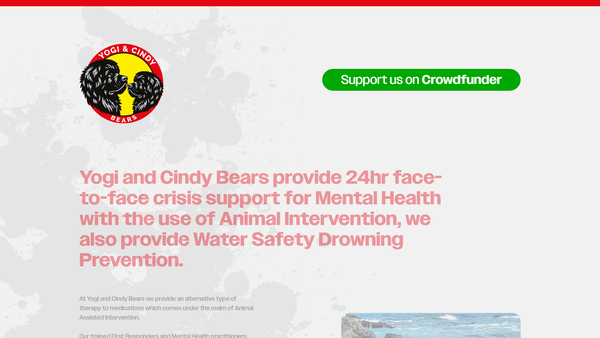 Screenshot of the Yogi & Cindy Bears website