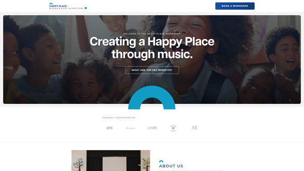 Screenshot of the Happy Place Workshop website