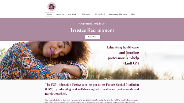 Screenshot of the The FGM Education Project website