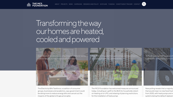 Screenshot of the MCS Charitable Foundation website