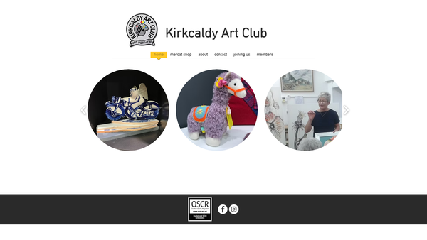 Screenshot of the Kirkcaldy Art Club website