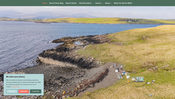 Screenshot of the Skye Beach Cleans (SCIO) website