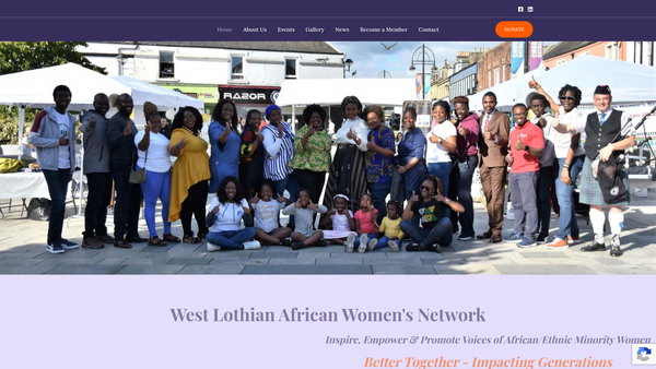Screenshot of the African Women Empowered Network (SCIO) website