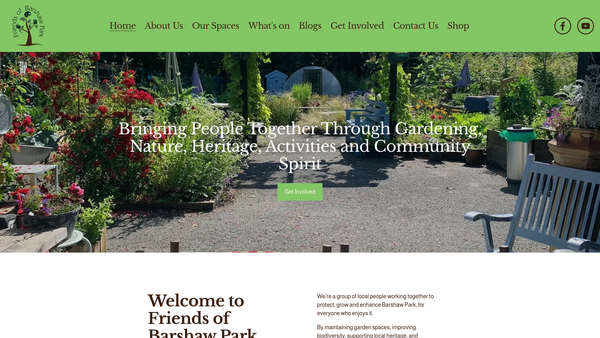 Screenshot of the Friends of Barshaw Park website