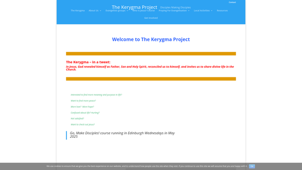 Screenshot of the Kerygma World website