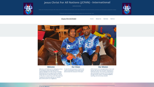 Screenshot of the Jesus Christ For All Nations website