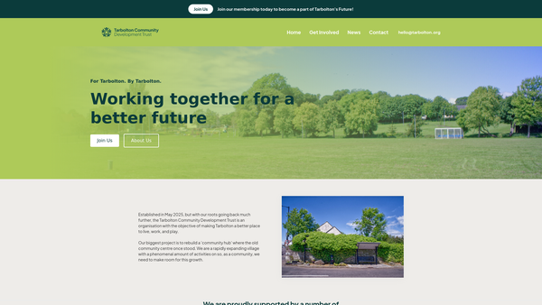 Screenshot of the Tarbolton Community Development Trust website