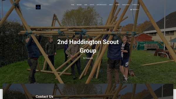 Screenshot of the 2nd Haddington Scout Group website