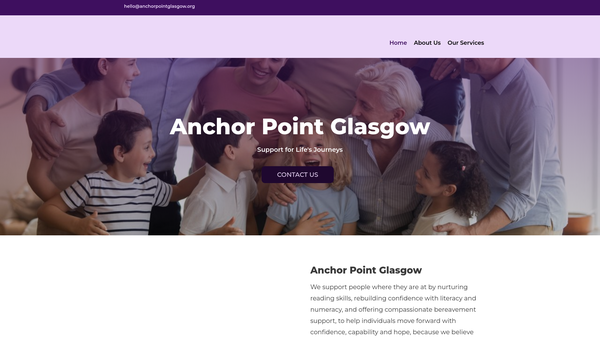 Screenshot of the Anchor Point Glasgow website