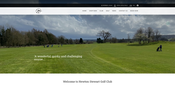 Screenshot of the Newton Stewart Golf Club website