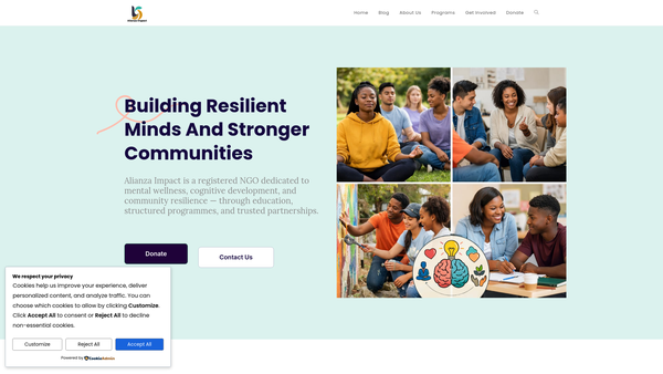 Screenshot of the Alianza Impact website