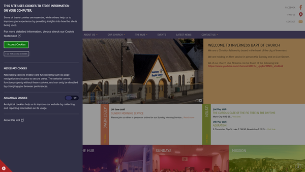 Screenshot of the Inverness Baptist Church SCIO website
