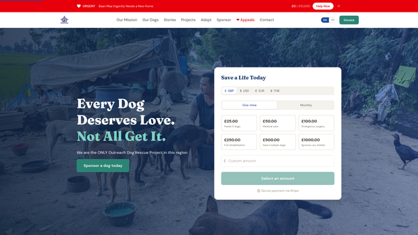 Screenshot of the Baan Maa Ltd website