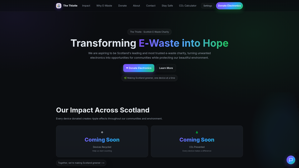 Screenshot of the The Thistle SCIO website