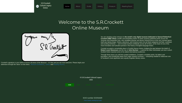 Screenshot of the The S.R.Crockett Cultural Legacy (SCIO) website