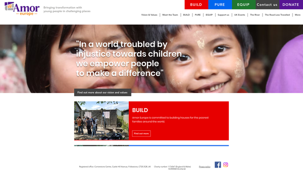 Screenshot of the Amor Europe website