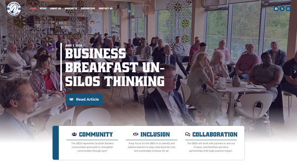 Screenshot of the Scottish Borders District Union website