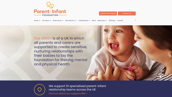 Screenshot of the Parent-Infant Foundation Ltd website