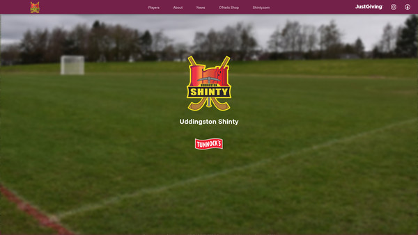 Screenshot of the Uddingston Shinty Club website
