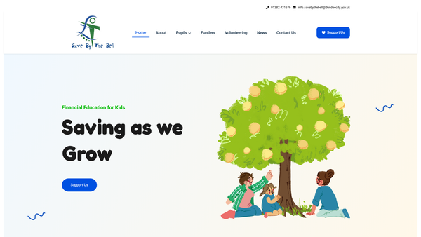Screenshot of the Save by the Bell (SCIO) website