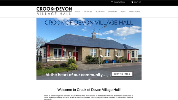 Screenshot of the Crook of Devon Village Hall SCIO website