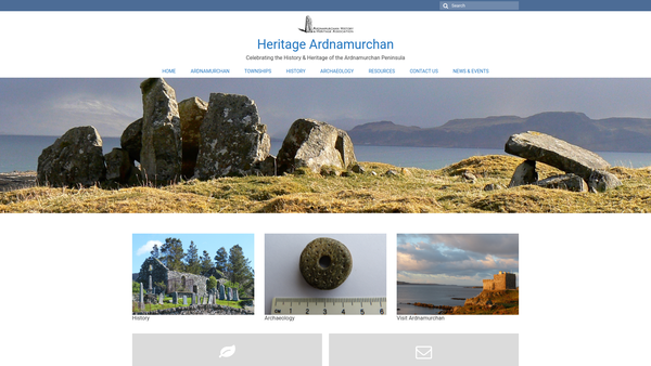 Screenshot of the Ardnamurchan History and Heritage Association (SCIO) website