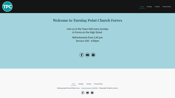 Screenshot of the Tpc Forres website