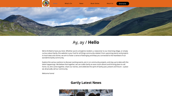 Screenshot of the Gartly Community Association SCIO website