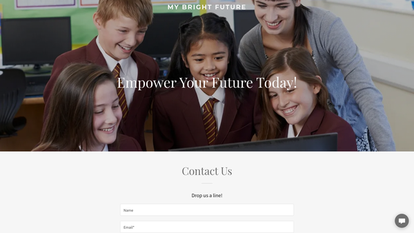 Screenshot of the My Bright Future SCIO website