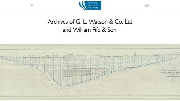 Screenshot of the Scottish Yachting Archives SCIO website