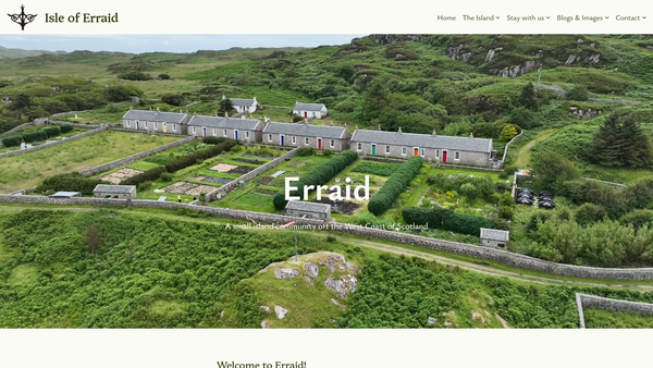 Screenshot of the The Erraid Community SCIO website