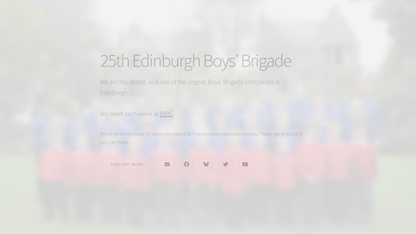 Screenshot of the 25th Edinburgh Boys' Brigade website
