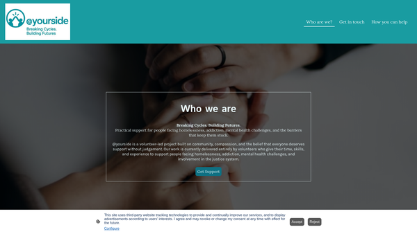 Screenshot of the @yourside website