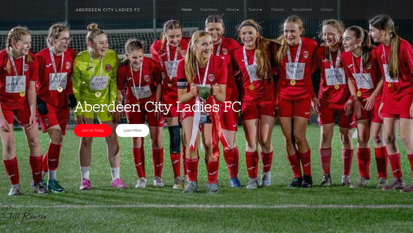 Screenshot of the Aberdeen City Ladies FC SCIO website