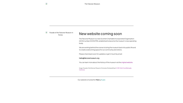 Screenshot of the The Falconer Museum website