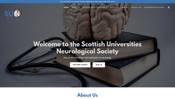Screenshot of the Scottish Universities Neurological Society website