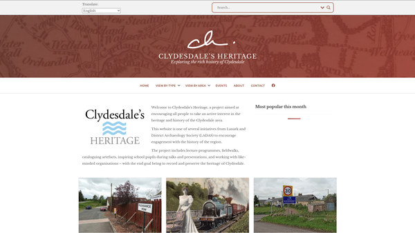 Screenshot of the Clydesdale's Heritage SCIO website