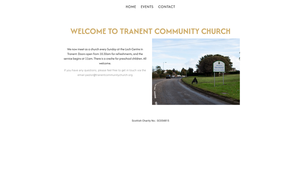 Screenshot of the Tranent Community Church website