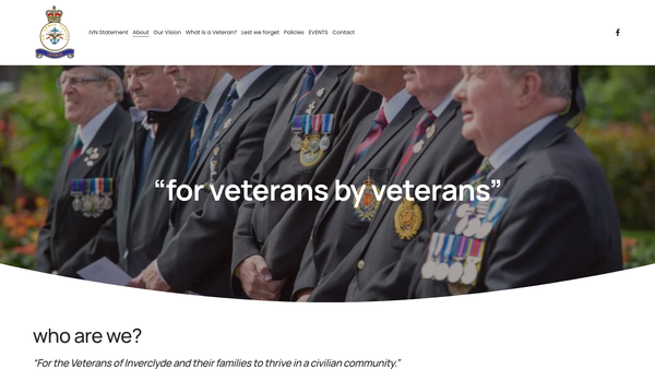 Screenshot of the Inverclyde Veterans Network website
