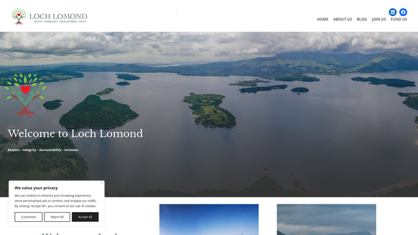 Screenshot of the Loch Lomond South CDT LTD website