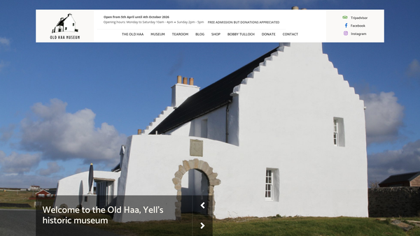 Screenshot of the Old Haa Museum SCIO website