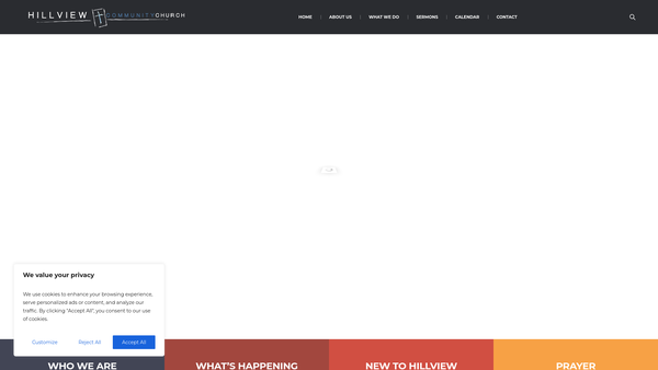Screenshot of the Hillview Community Church website