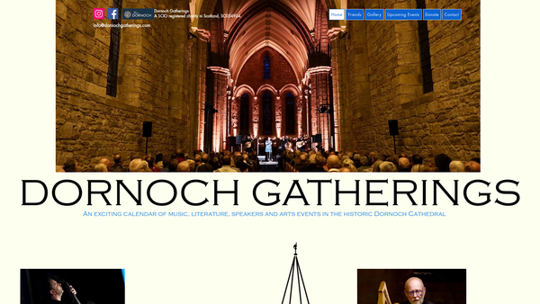 Screenshot of the Dornoch Gatherings website