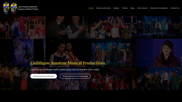 Screenshot of the Linlithgow Amateur Musical Productions website