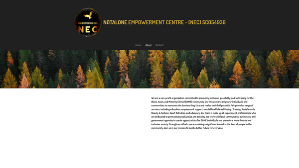 Screenshot of the NotAlone Empowerment Centre website