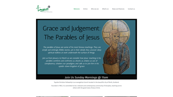 Screenshot of the Tayside Christian Fellowship SCIO website