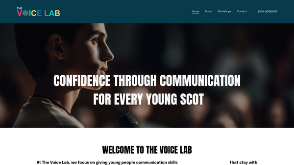Screenshot of the The Voice Lab website