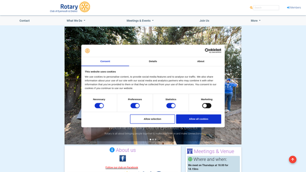 Screenshot of the Rotary Eyemouth & District SCIO website