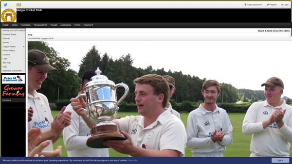 Screenshot of the Meigle Cricket Club Community Trust (SCIO) website