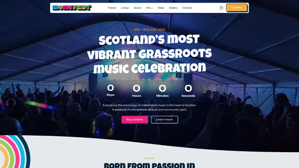 Screenshot of the Doonfest website